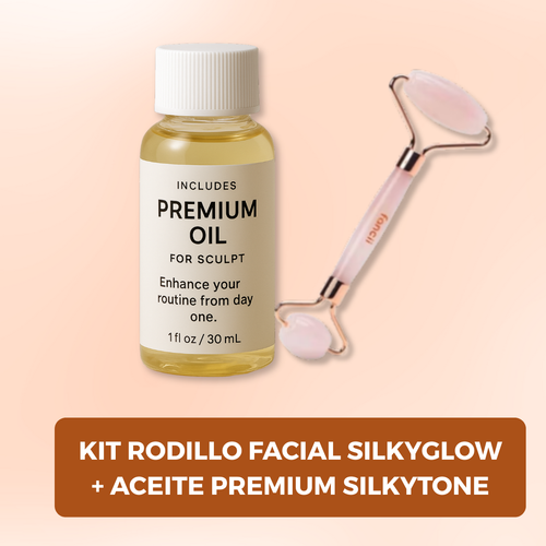 Kit Rodillo facial SilkyGlow + Aceite premium SilkyTone